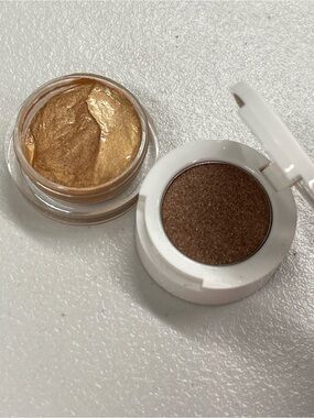 Becca Chrissy Glow Souffle Eyeshadow Highlighter DUO CINNAMON CHURRO Bronzer-NEW